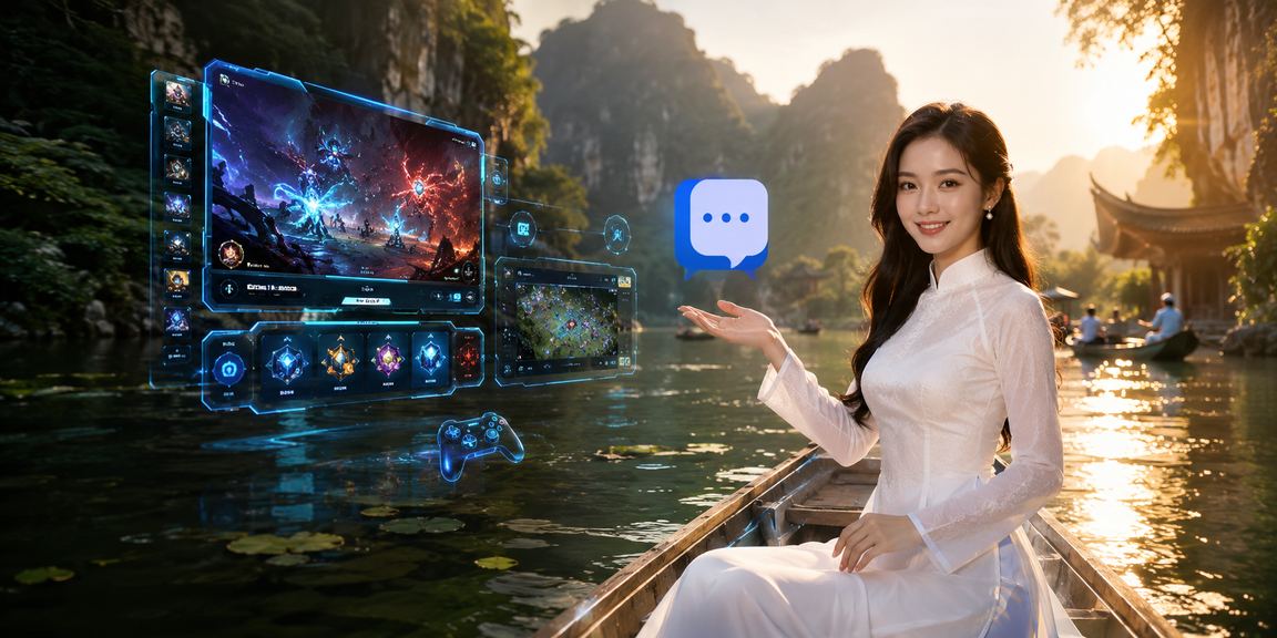 Cô gái mặc áo dài tại Ninh Bình theo dõi esports và đặt cược trực tuyến qua điện thoại